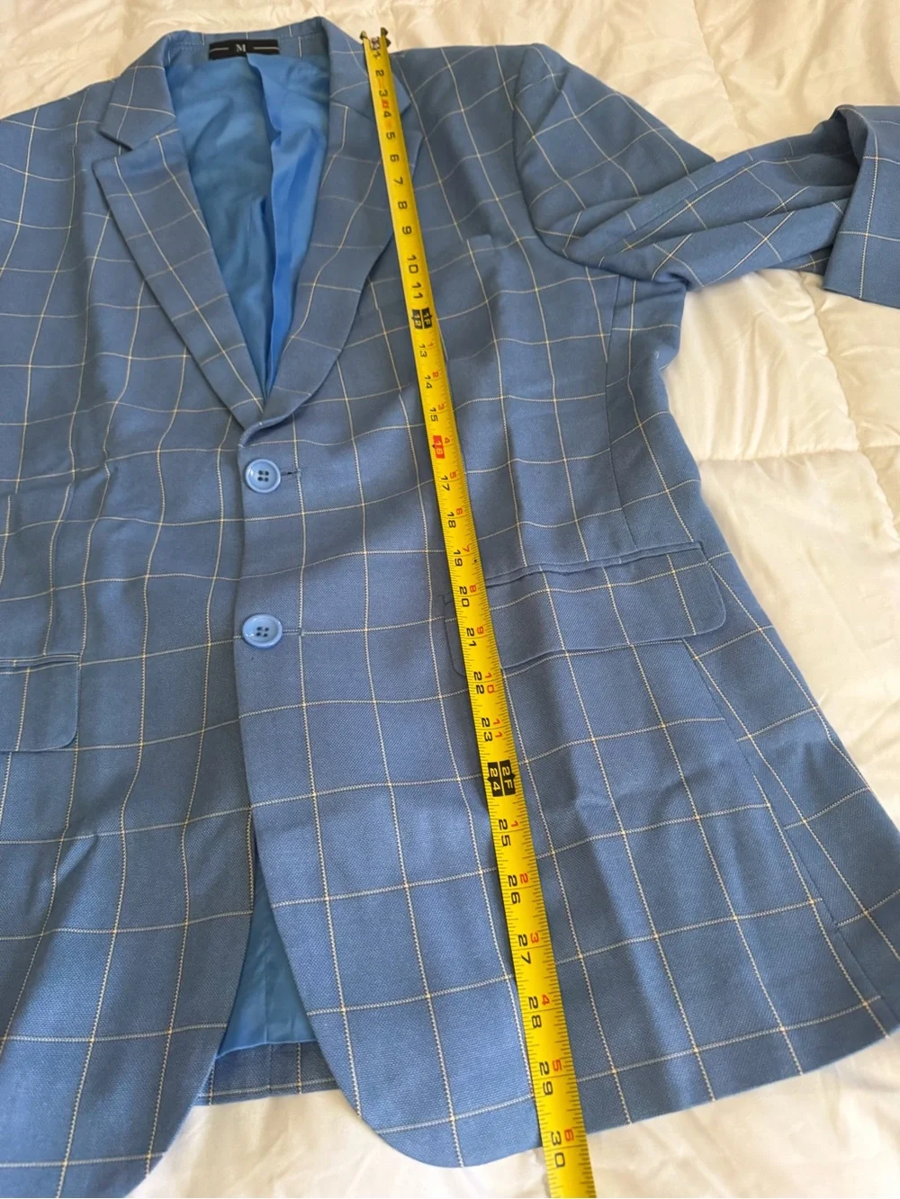 Slim Fit Blue Windowpane 3-Piece Suit